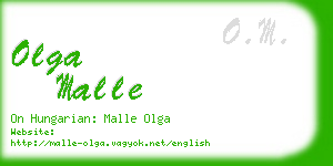 olga malle business card